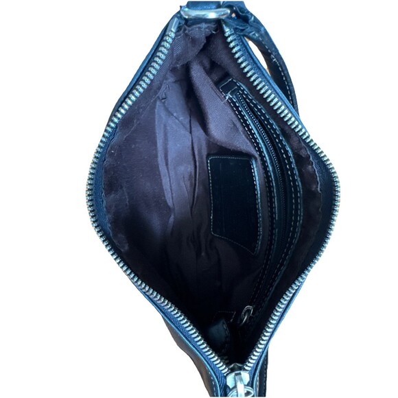 Vintage Coach Hampton Demi Baguette Black Leather Shoulder Bag Wristlet 7785 - Picture 11 of 11